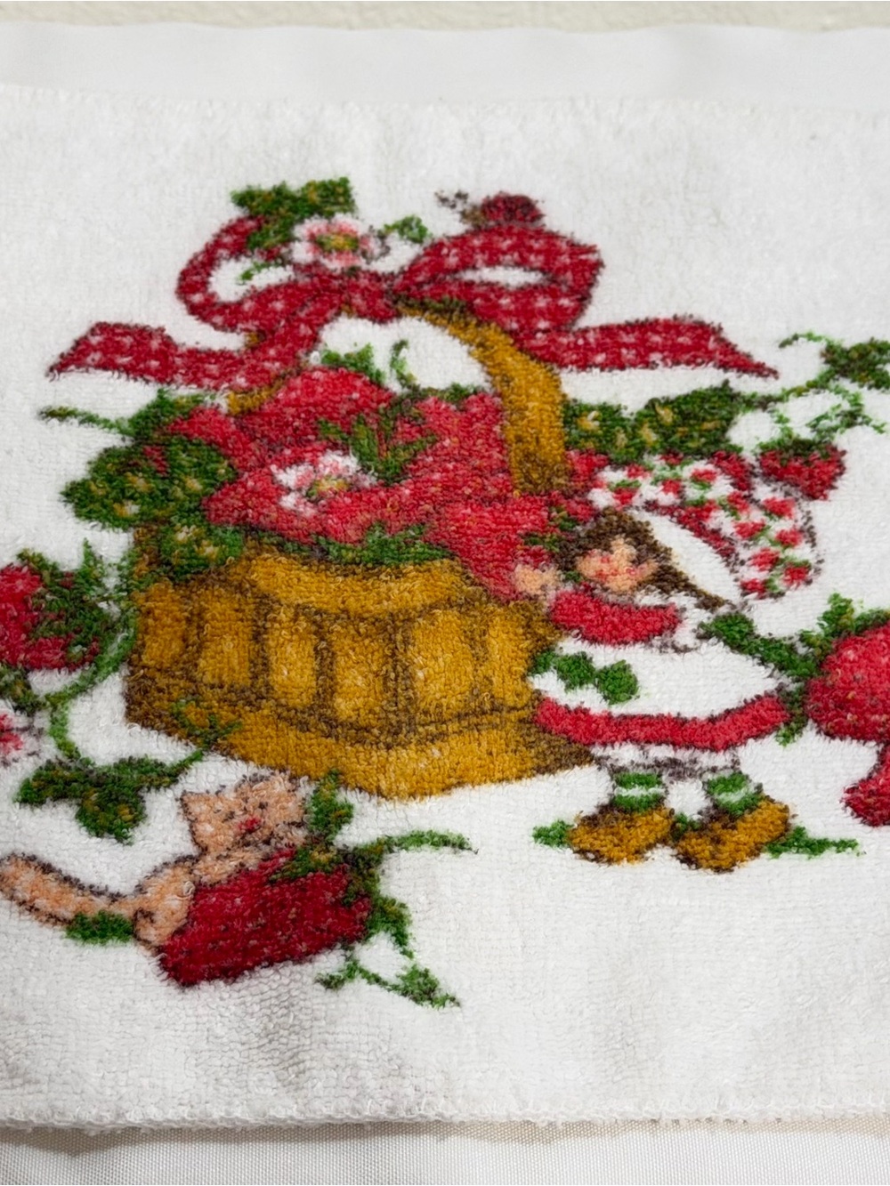Vintage Strawberry Shortcake Washcloth Cloth 1980 American Greetings made in USA